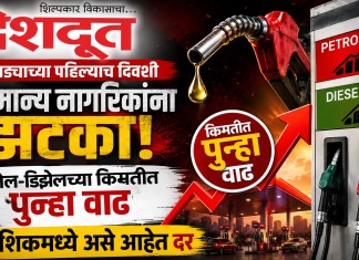 Petrol-Diesel Price Hike: आठवड्याच्या पहिल्याच दिवशी सामान्य नागरिकांना झटका; पेट्रोल-डिझेलच्या किमतीत पुन्हा वाढ, नाशिकमध्ये असे आहेत दर पेट्रोल