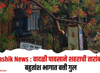 Nashik News : वादळी पावसाने शहराची तारांबळ; बहुतांश भागात बत्ती गुल