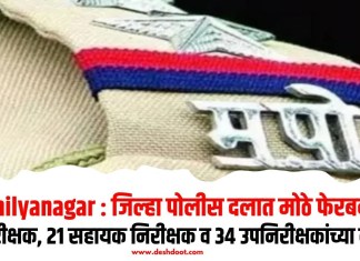 Ahilyanagar : जिल्हा पोलीस दलात मोठे फेरबदल