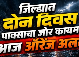 Nashik Rain News: जिल्ह्यात दोन दिवस पावसाचा जोर कायम; आज ऑरेंज अलर्ट पावसाचा