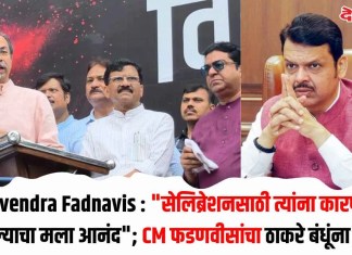 Devendra Fadnavis : “सेलिब्रेशनसाठी त्यांना कारण मिळाल्याचा मला आनंद”; CM फडणवीसांचा ठाकरे बंधूंना टोला