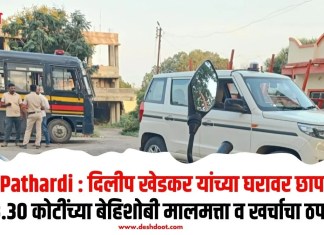 Pathardi : दिलीप खेडकर यांच्या घरावर छापा