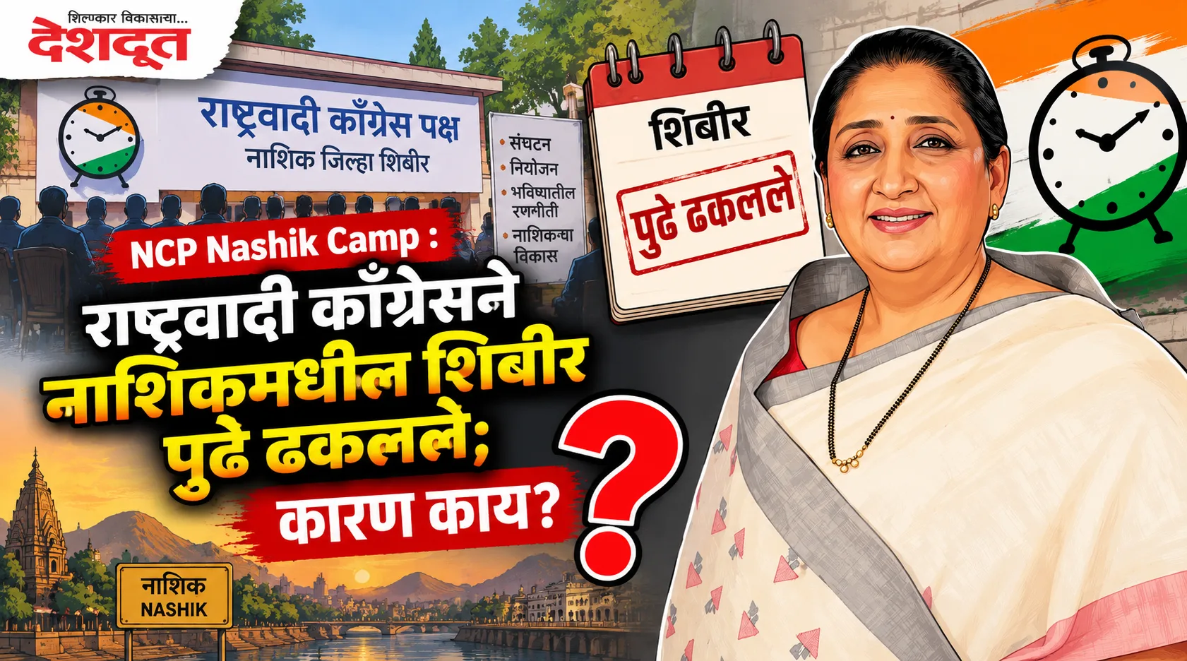 NCP Nashik Camp : राष्ट्रवादी काँग्रेसने नाशिकमधील शिबीर पुढे ढकलले; कारण काय?