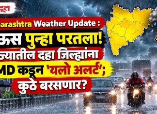 Maharashtra Weather Update : पाऊस पुन्हा परतला! राज्यातील दहा जिल्ह्यांना IMD कडून ‘यलो अलर्ट’; कुठे बरसणार?
